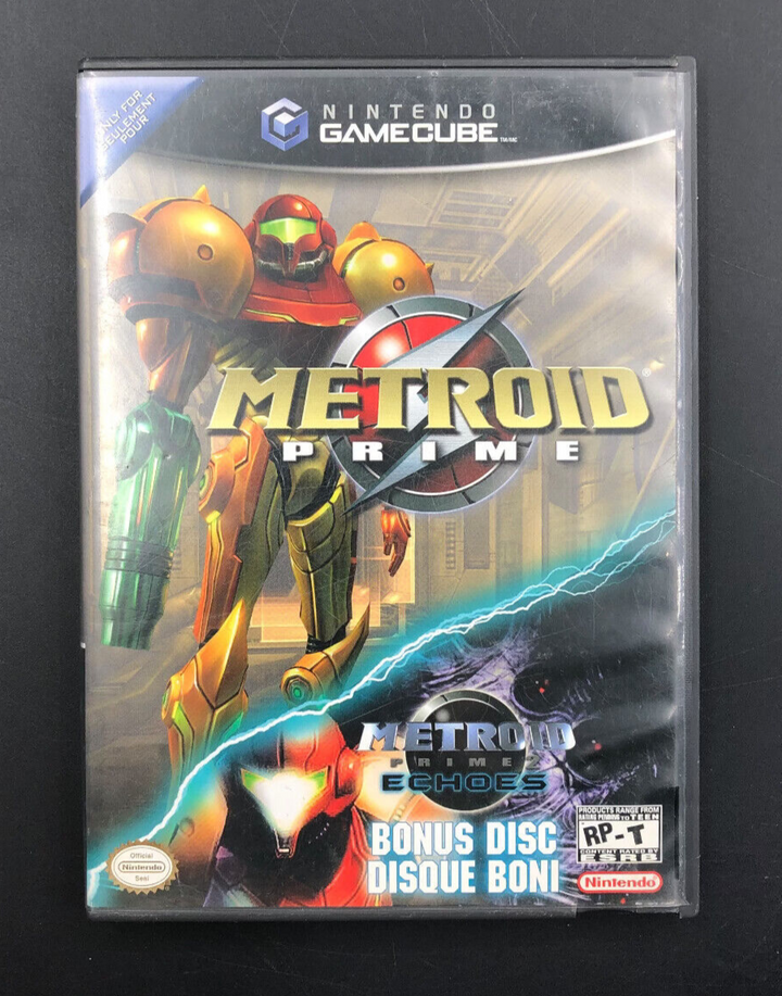 Metroid Prime + Echoes (Nintendo GameCube, GC) Complete + Bonus Disc