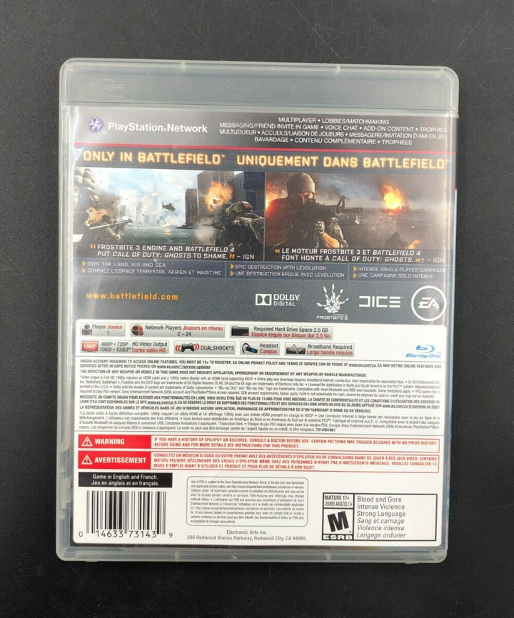 Battlefield 4 (PlayStation 3, PS3) w/ Manual + Insert