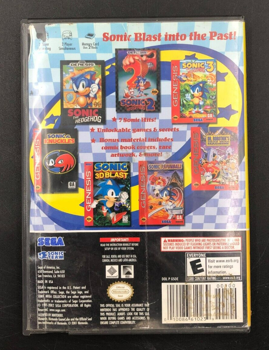 Sonic Mega Collection Nintendo GameCube w/ Manual