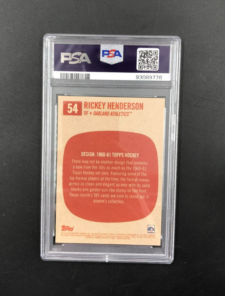 2024 Topps Throwback Thursday Rickey Henderson No. 54 PSA 9 MINT