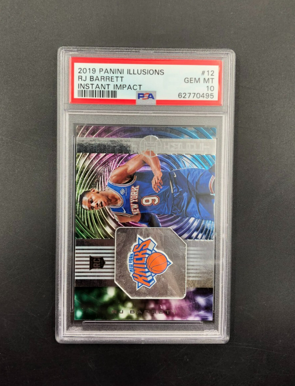 2019 Panini Illusions Instant Impact RJ Barrett Rookie Card No. 12 PSA 10 GEM MT