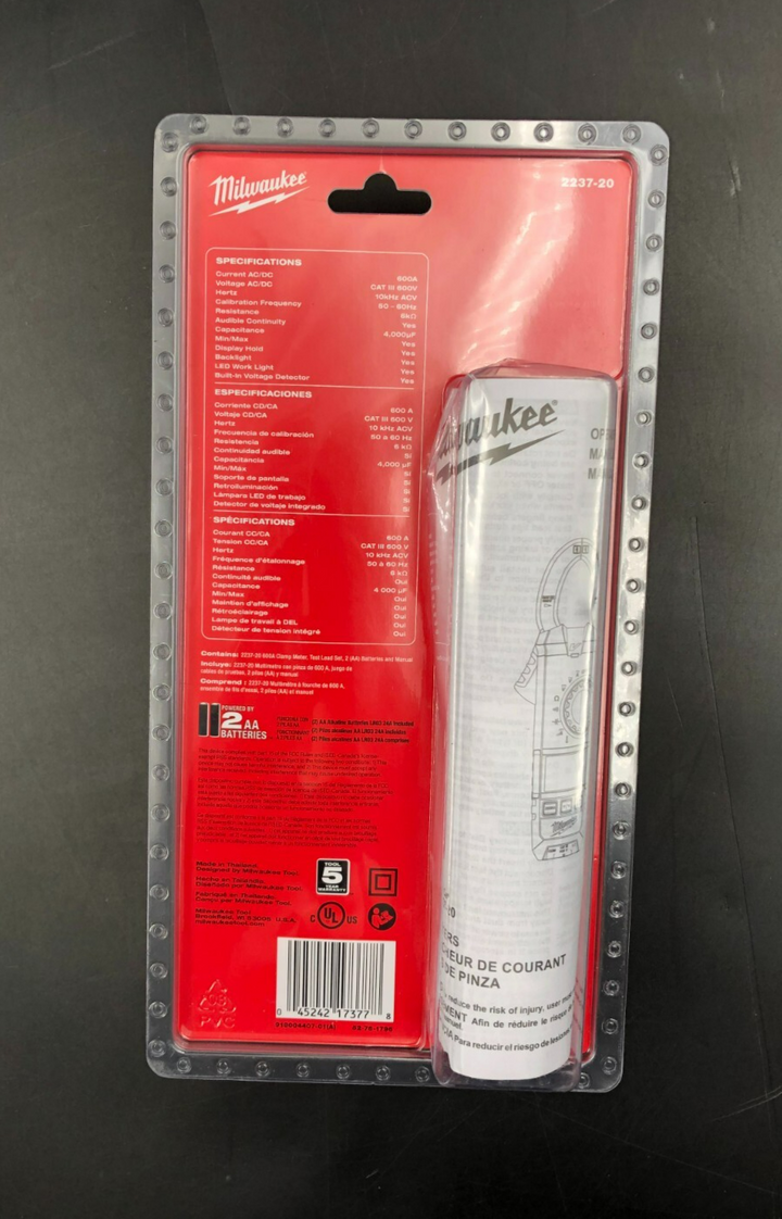 Milwaukee 2237-20 600A AC/DC Digital Clamp Meter - BRAND NEW