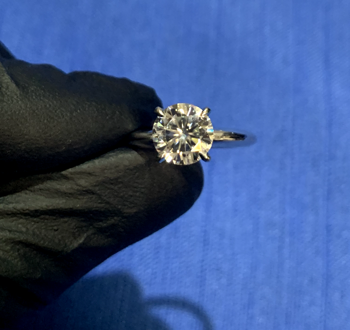 14KT White Gold Lady's Custom Made Solitaire Engagement Ring with Appraisal