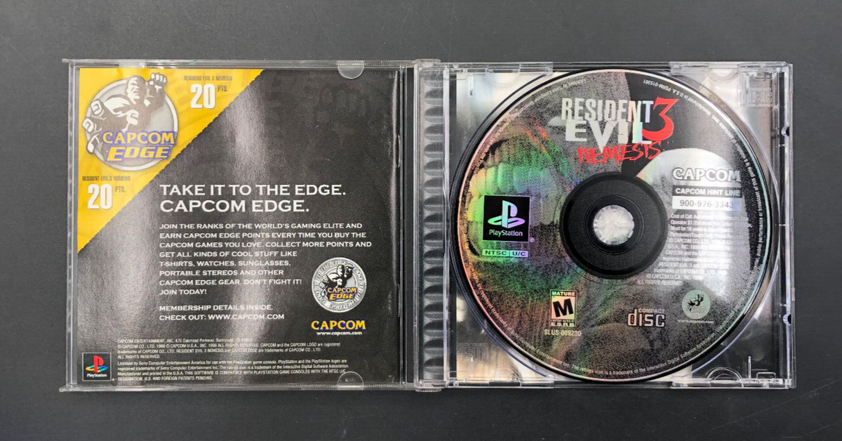 Resident Evil 3: Nemesis (Playstation 1, PS1) w/ Case + Manual