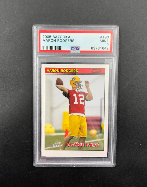2005 Topps Bazooka Rookie Card Aaron Rodgers No. 190 PSA 9 MINT