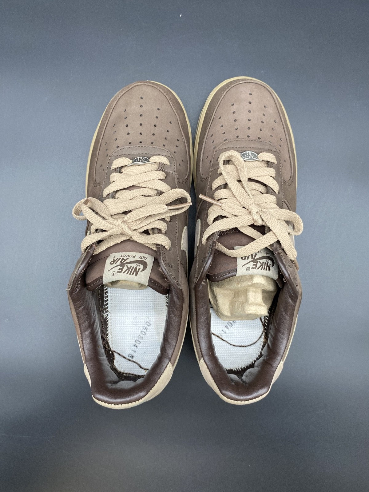 2005 *no insole* Nike Air Force 1 Mocha Chocolate Size 10 OG 309096-221