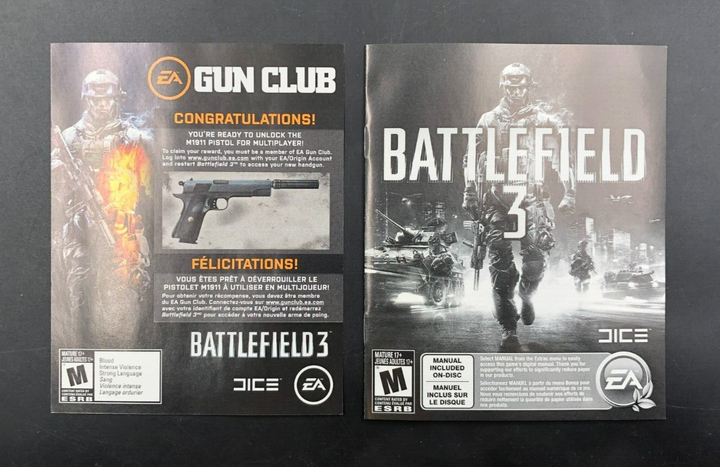 Battlefield 3 (PlayStation 3, PS3) w/ Manual + Insert - USED