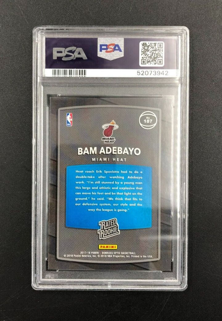 2017-18 Panini Donruss Optic Rated Rookie Bam Adebayo #187 PSA 9 MINT