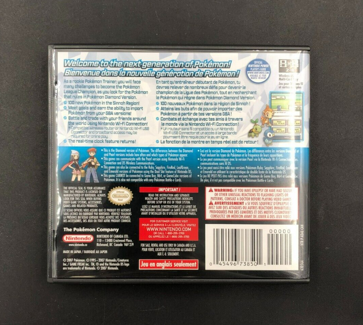 Pokemon: Diamond Version (Nintendo DS) in Case w/ Manuals + Insert