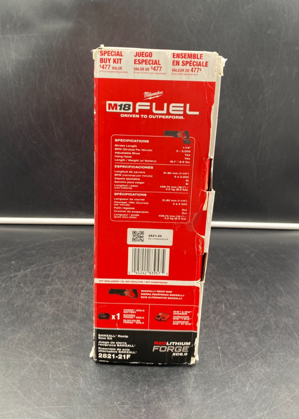 Milwaukee 2821-21F M18 Fuel Sawzall Reciprocating Saw Kit - NEW OPEN BOX