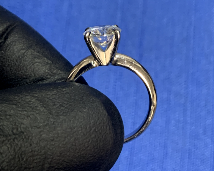 14KT White Gold Lady's Custom Made Solitaire Engagement Ring with Appraisal