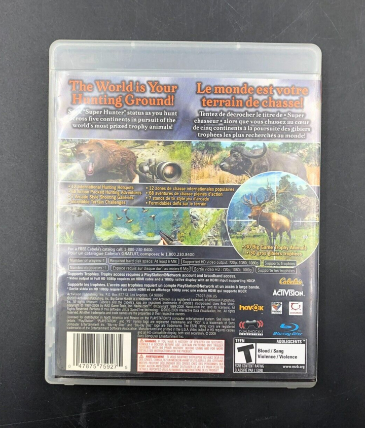 Cabela's Big Game Hunter 2010 (PlayStation 3, PS3) w/ EN/FR Manuals