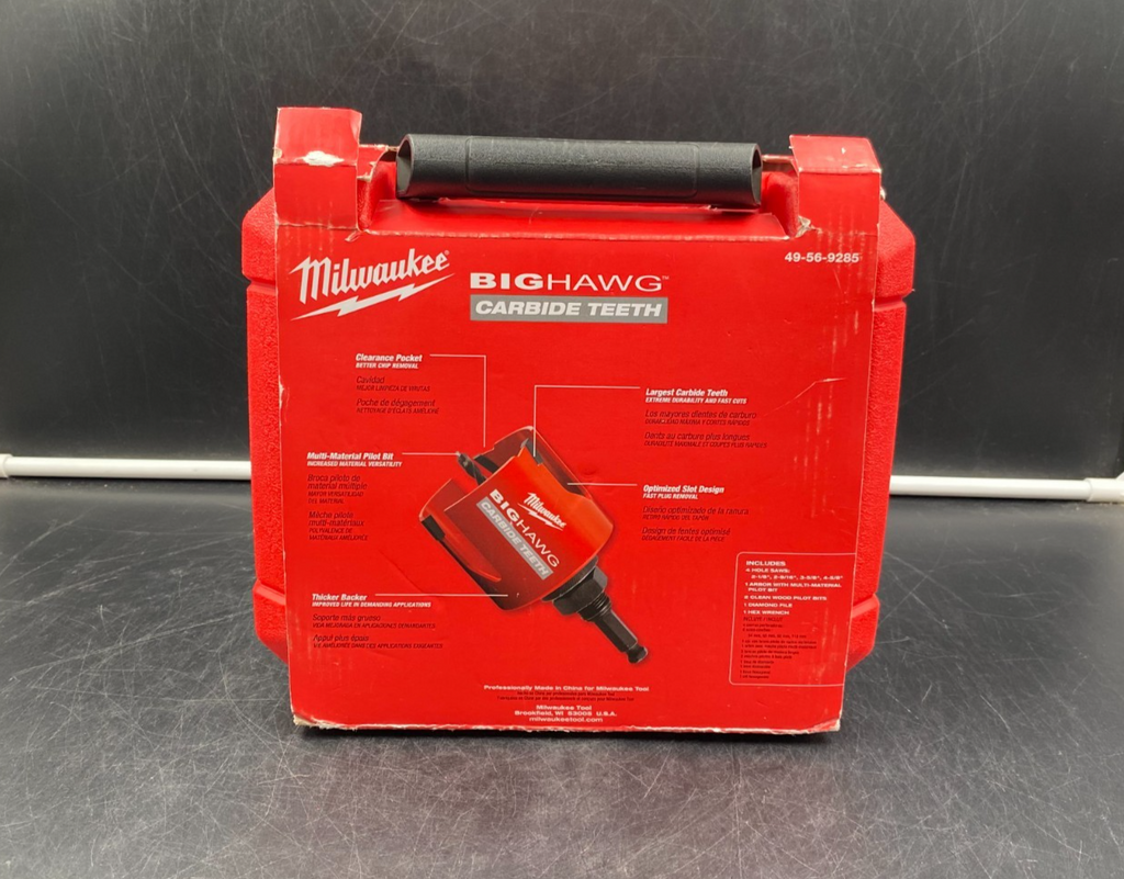 Milwaukee 49-56-9285 8pc Plumber's Hole Saw Kit Big Hawg Carbide Teeth - NEW