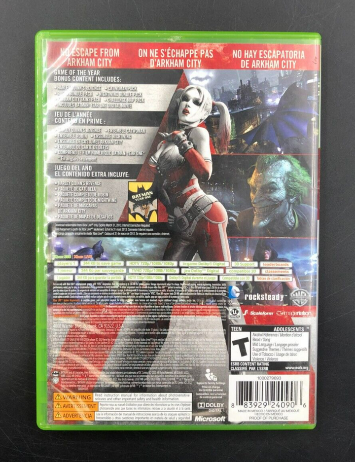Batman: Arkham City - Game of the Year Edition (XBOX 360) w/ Manual