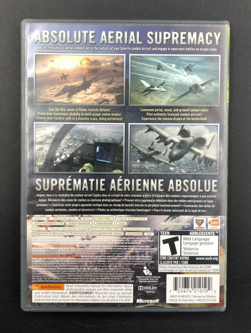 Ace Combat 6: Fires of Liberation - Platinum Hits (XBOX 360) w/ Manual