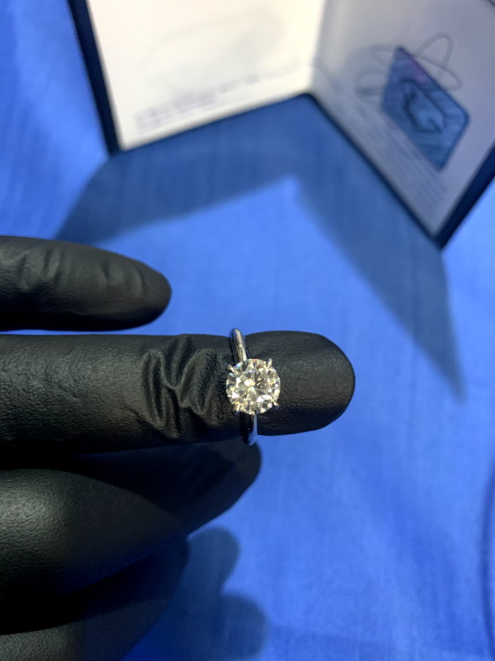 14KT White Gold Lady's Custom Made Solitaire Engagement Ring with Appraisal