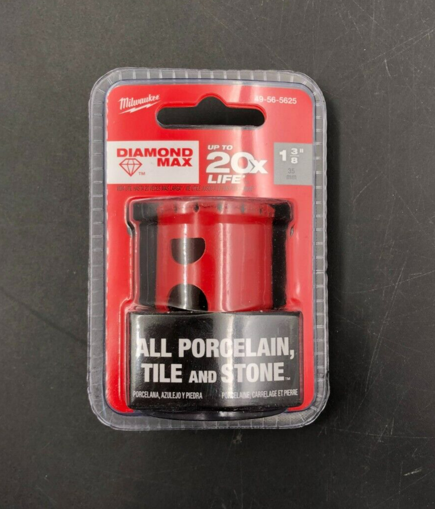 Milwaukee 49-56-5625 1-3/8" Diamond Max Hole Saw for Porcelain, Tile, Stone -NEW
