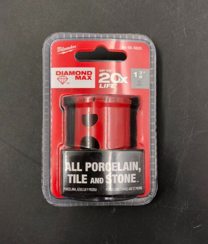 Milwaukee 49-56-5625 1-3/8" Diamond Max Hole Saw for Porcelain, Tile, Stone -NEW