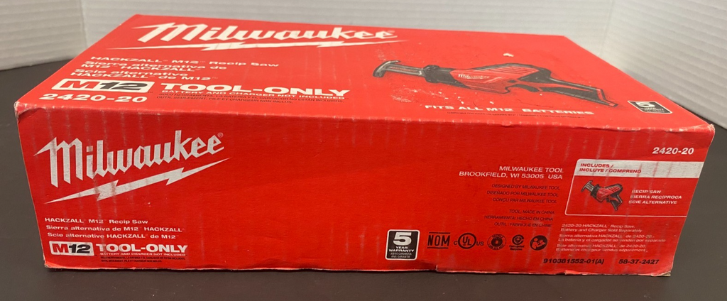 MILWAUKEE M12 HACKZALL RECIPROCATING SAW 2420-20 *OPEN BOX, LIKE NEW, SEE PICS*