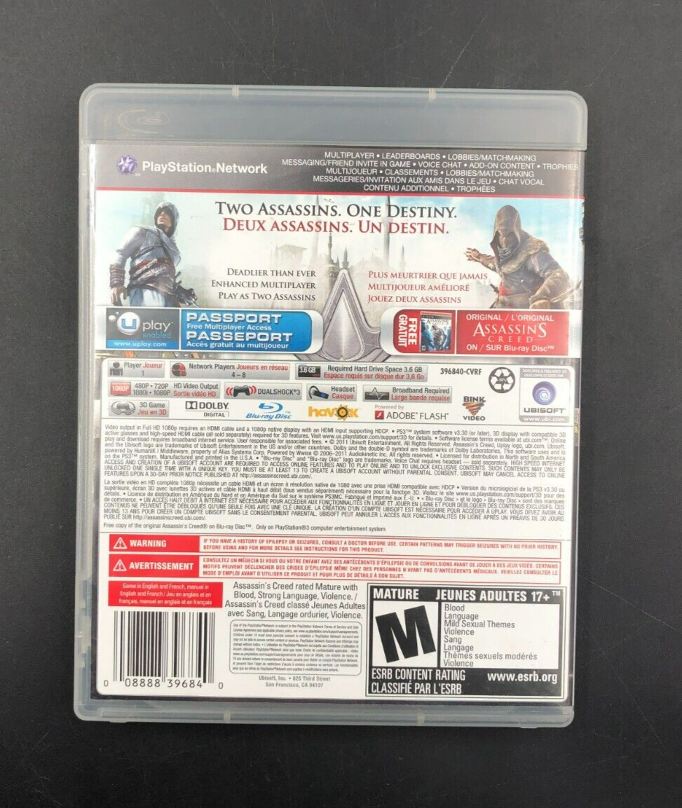 Assassin's Creed: Revelations - Signature Edition (PlayStation 3, PS3) w/Manuals