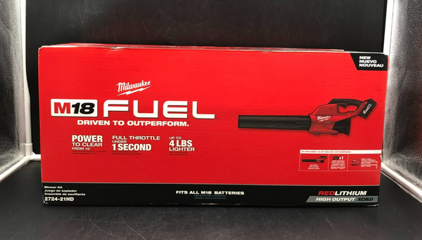 Milwaukee 2724-21HD M18 Fuel RedLithium Blower Kit w/ Battery & Charger - NEW