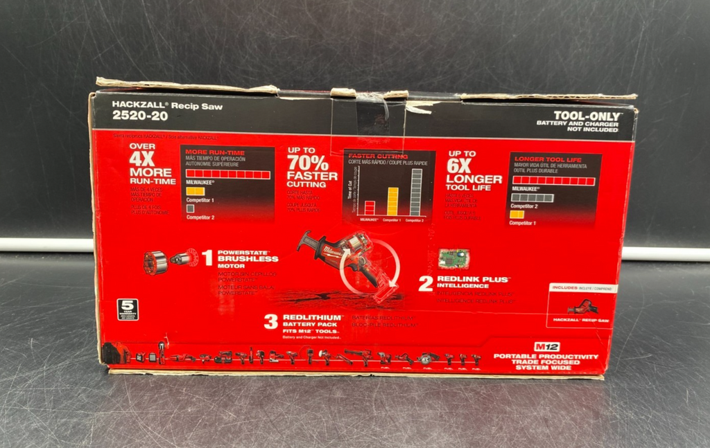 Milwaukee 2520-20 M12 Fuel Hackzall Reciprocating Saw (Tool-Only) - NEW