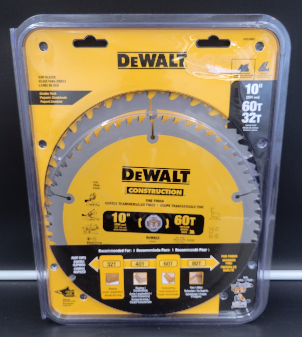 DEWALT 10" Saw Blades Combo Pack DW3106P5 *BRAND NEW* ~~