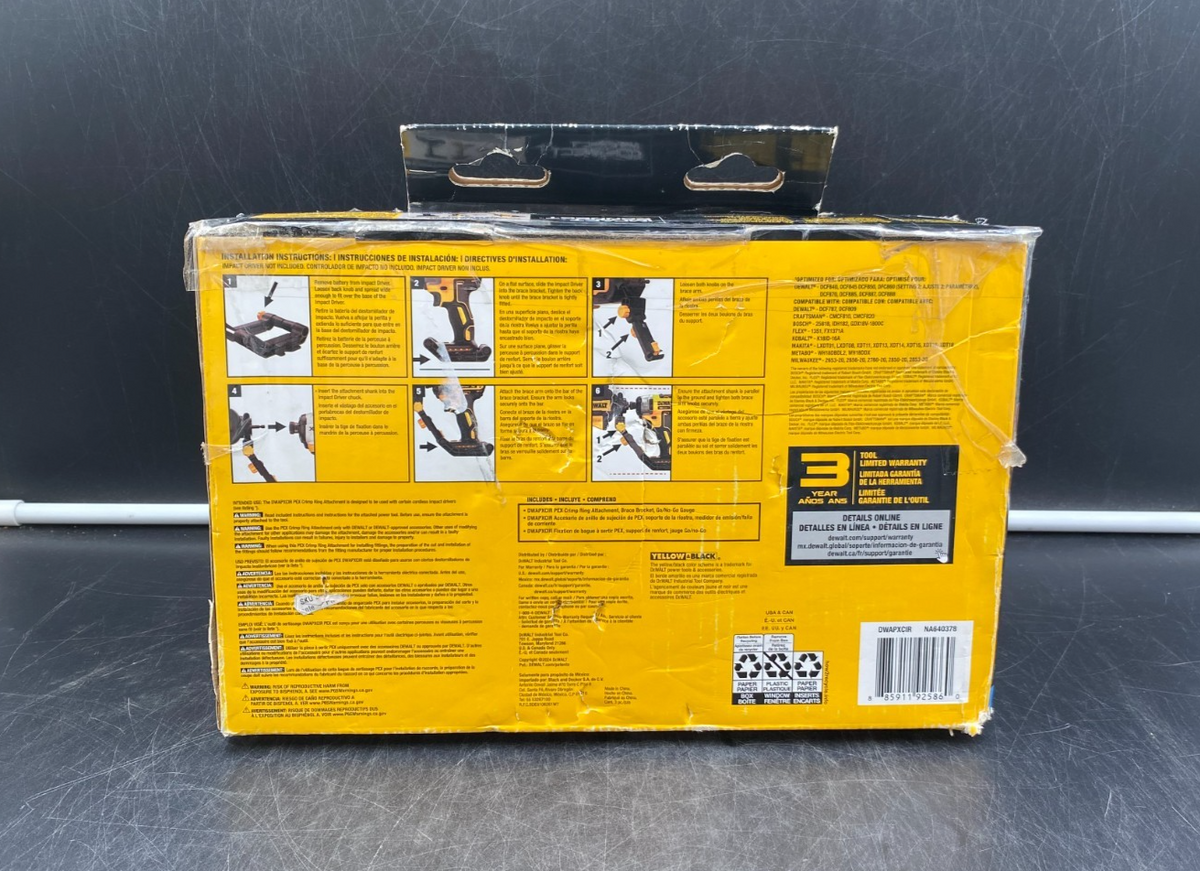 DeWalt DWAPXCIR Impact Connect Pex Crimp Ring Attachment - NEW OPEN BOX