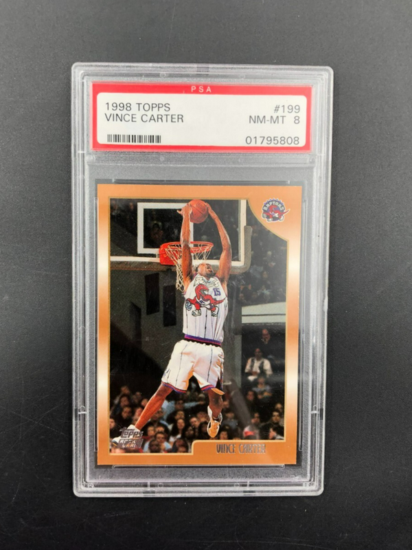1998 Topps Rookie Card Vince Carter No. 199 PSA 8 NEAR MINT