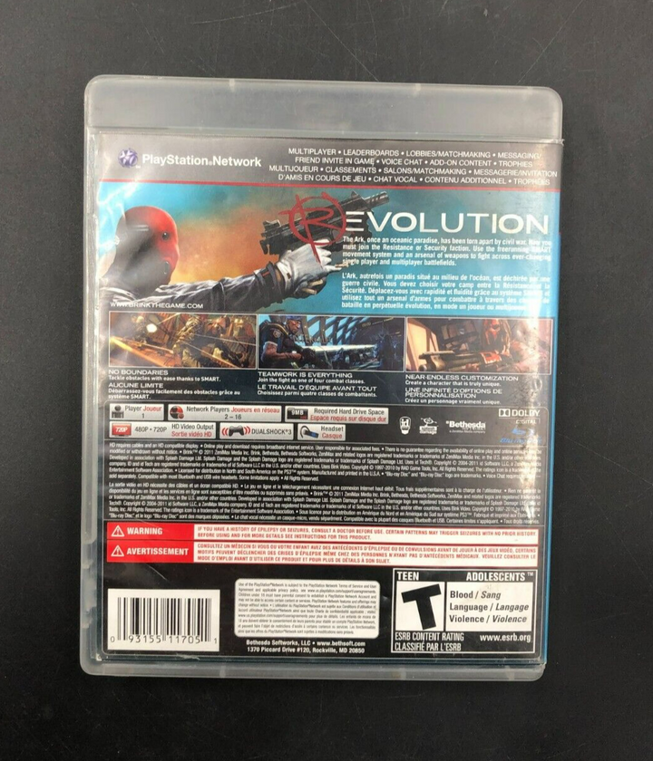 Brink (PlayStation 3, PS3) w/ Manual