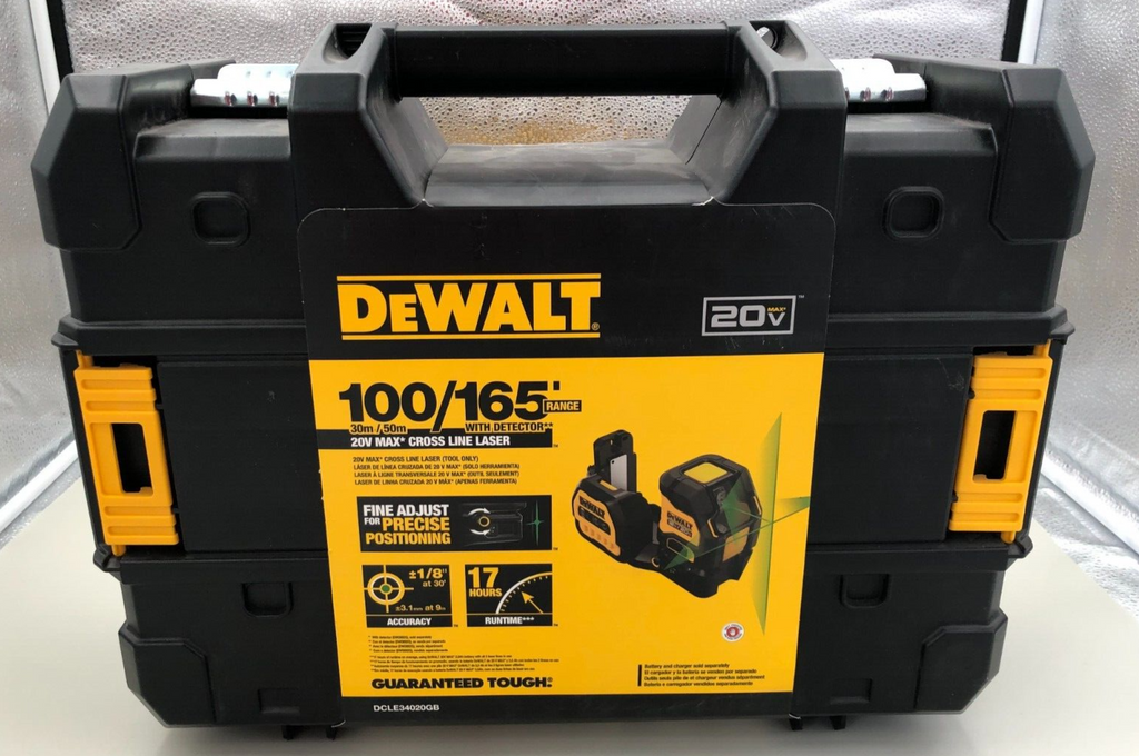 DEWALT DCLE34020 20V MAX Cordless Cross Line Green Laser - NEW