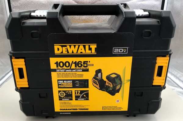 DEWALT DCLE34020 20V MAX Cordless Cross Line Green Laser - NEW