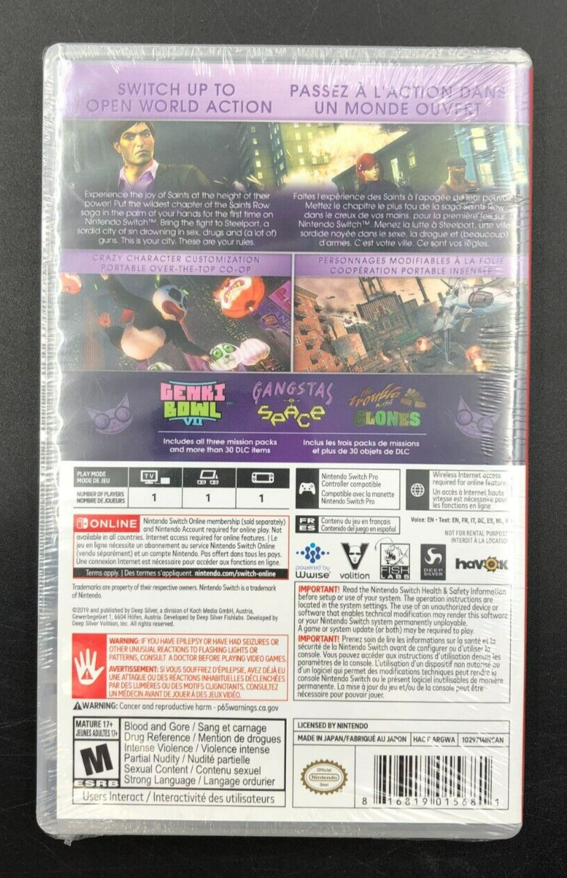 Saints Row The Third The Full Package Nintendo Switch