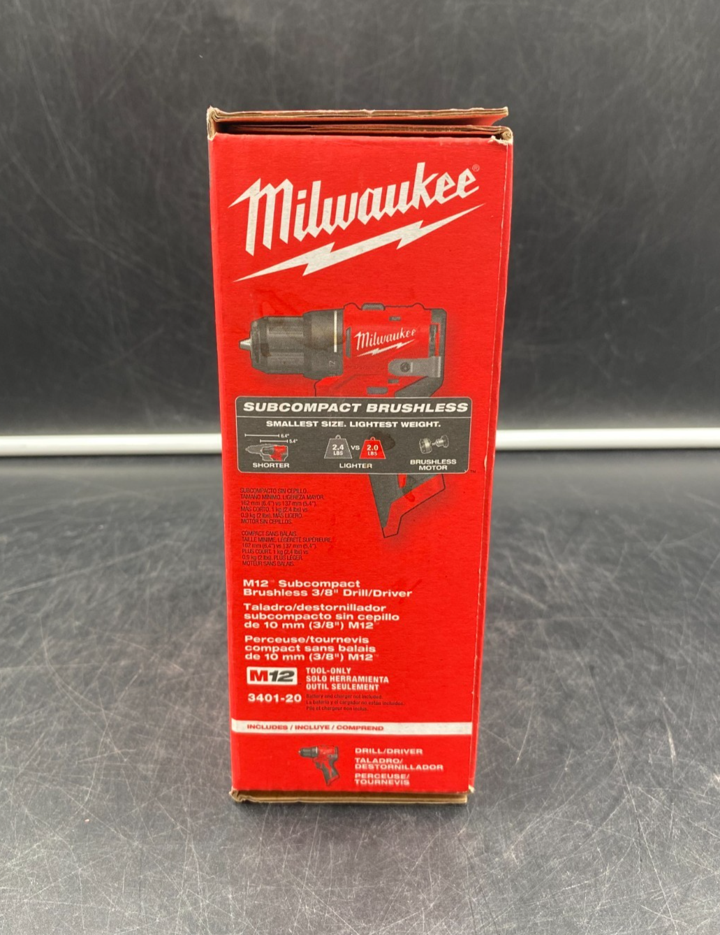 Milwaukee 3401-20 M12 Subcompact Brushless 3/8" Drill/Driver (Tool-Only) - NEW