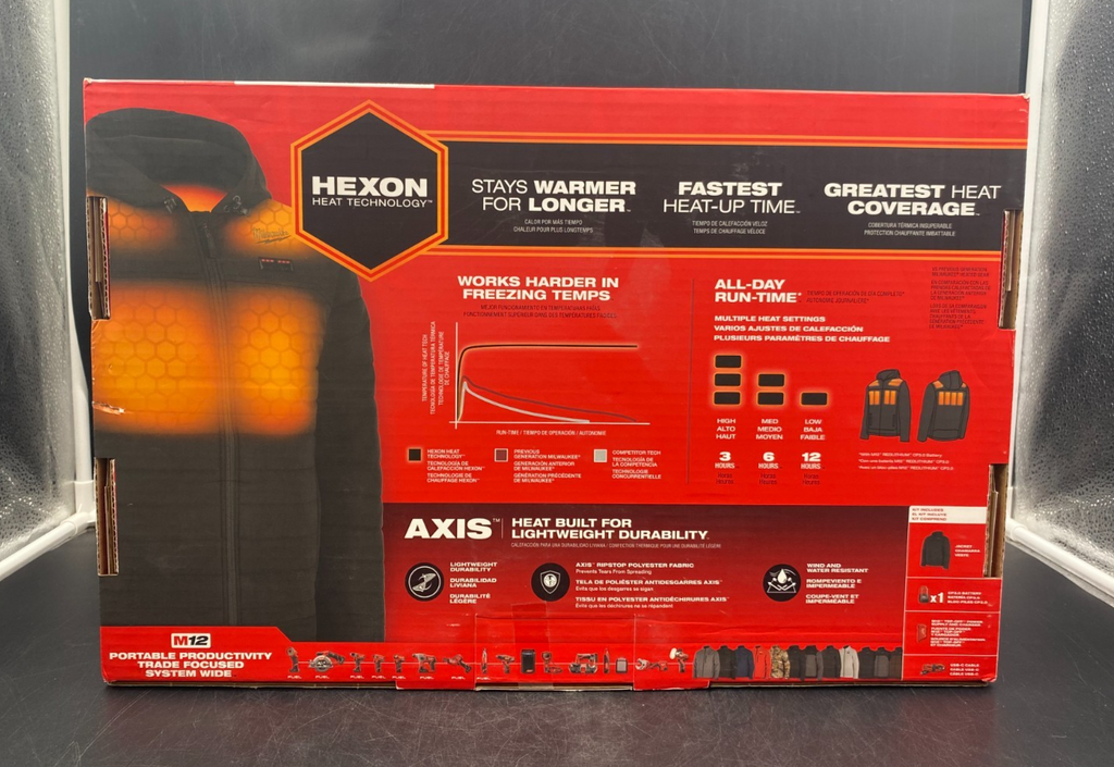 Milwaukee M102B-21XL M12 Heated Axis Hooded Jacket Kit Black Size XL - NEW