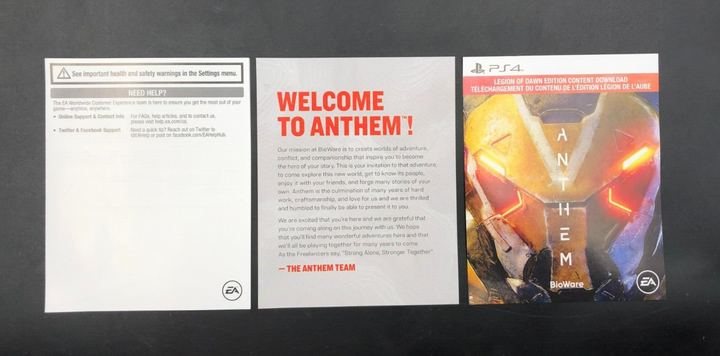 Anthem - Legion of Dawn Edition (Sony PlayStation 4, PS4) in Case w/ Inserts