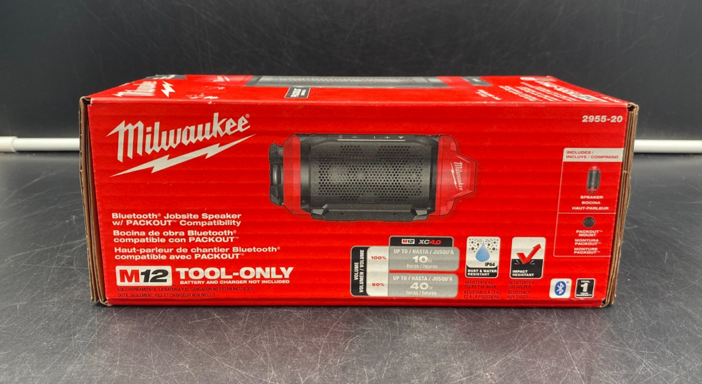 Milwaukee 2955-20 M12 Bluetooth Jobsite Speaker w/ PACKOUT Compatibility - NEW