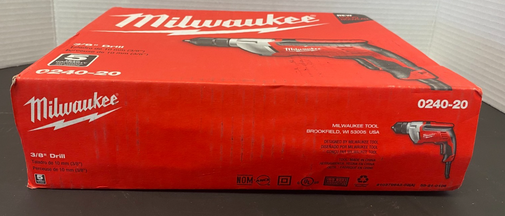MILWAUKEE 3/8" Corded Drill 0240-20 *NEW, SEALED*
