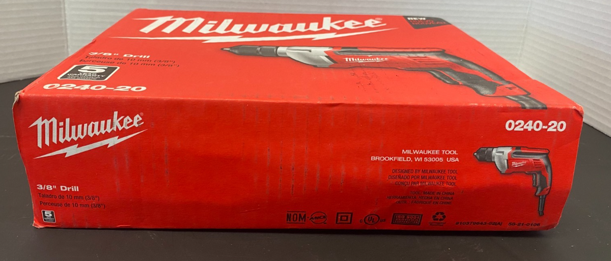 MILWAUKEE 3/8" Corded Drill 0240-20 *NEW, SEALED*