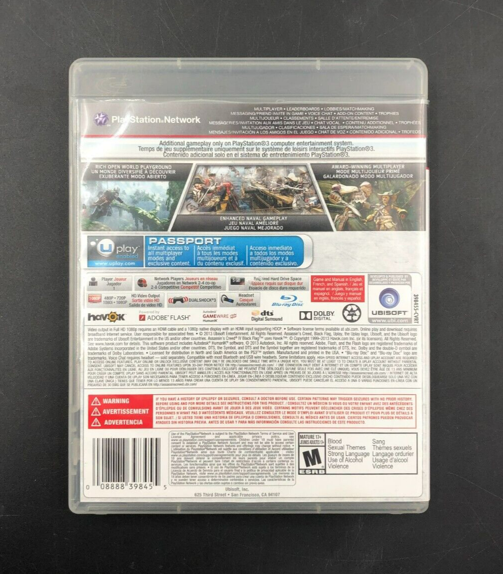 Assassin's Creed IV: Black Flag - Special Edition (PlayStation 3, PS3) w/ Manual