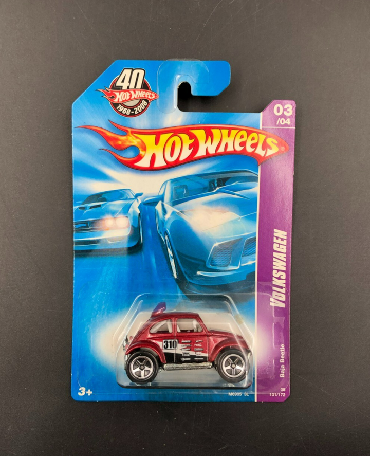 2008 Hot Wheels #131/172 Team: Volkswagen #3/4 Baja Beetle Diecast Car - NEW