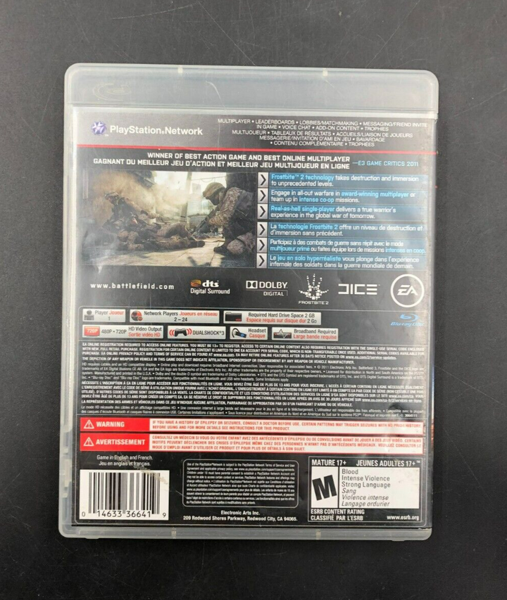 Battlefield 3 (PlayStation 3, PS3) w/ Manual + Insert
