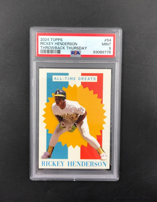 2024 Topps Throwback Thursday Rickey Henderson No. 54 PSA 9 MINT