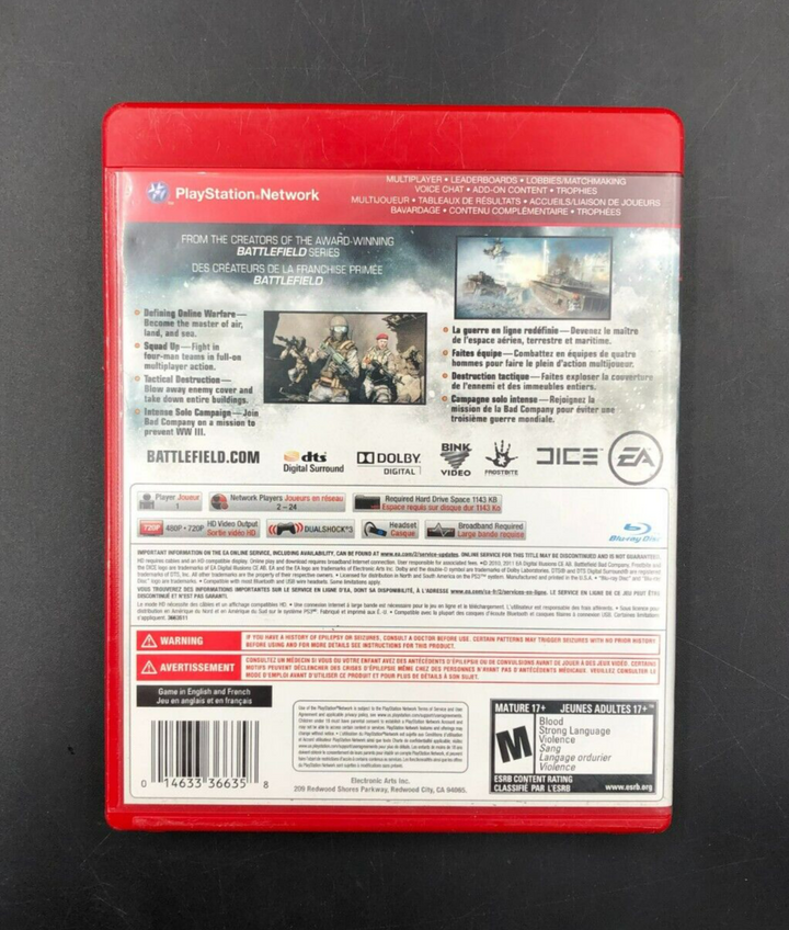 Battlefield: bad Company 2 - Greatest Hits (PlayStation 3, PS3) w/ Manual