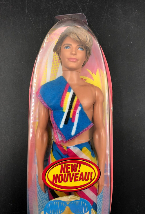 2010 Mattel: Barbie - Bath Play Beach Ken Doll with Striped Swim Trunks - NEW