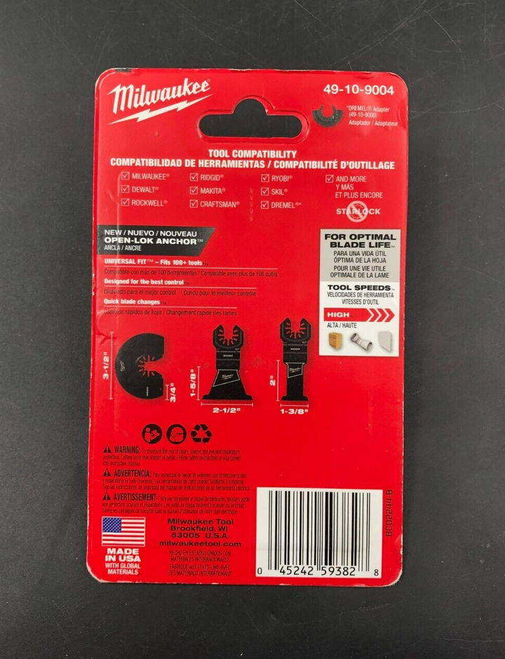 Milwaukee 49-10-9004 3 pk. HCS Wood Multi-Tool Blade Variety Pack - NEW