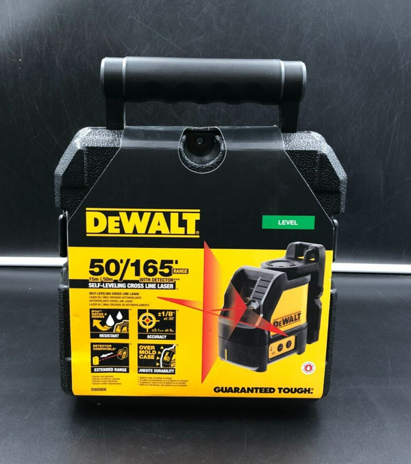 DeWalt DW088K 50'/165'(15m/50m) Range Self-Leveling Cross Line Laser Red - NEW~~