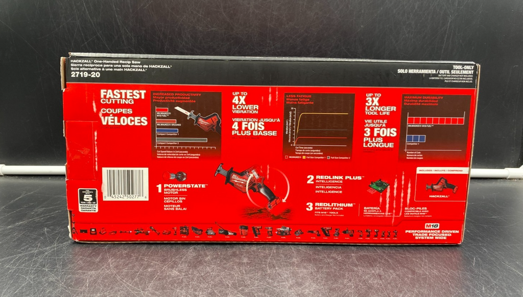 Milwaukee 2719-20 M18 Fuel Hackzall One-Handed Reciprocating Saw (Tool-Only) NEW