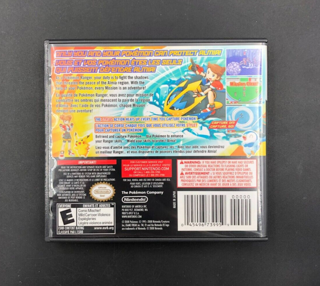 Pokemon Ranger: Shadows of Almia (Nintendo DS) in Case w/ Manual + Inserts