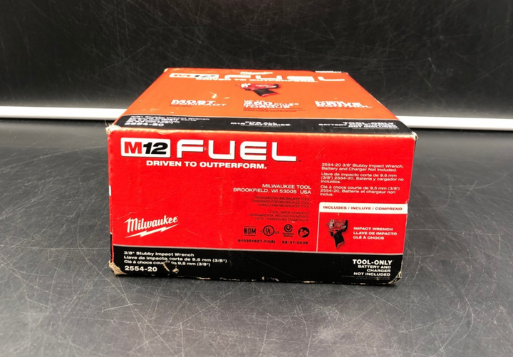 Milwaukee 2554-20 M12 Fuel 3/8" Stubby Impact Wrench (Tool-Only) - BRAND NEW